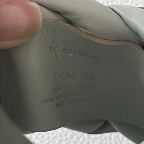 Vince Camuto Belmiya Metallic Beaded Braided Sandal In Mint Green Pistachio NWT - Picture 6 of 11